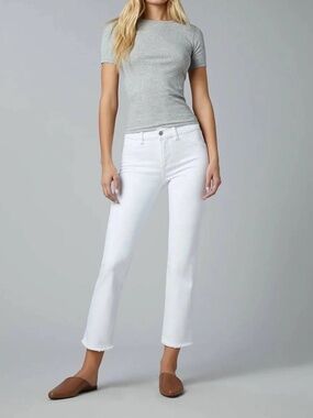 DL 1961  White Mara Straight Mid Rise Ankle Instasculpt Jean